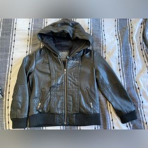 Vintage Allsaints children’s hooded leather jacket 6